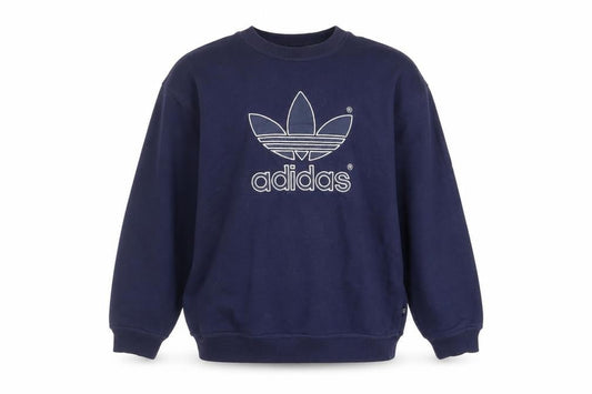 Adidas Teens Blue Crew Neck Logo Pullover Sweatshirt Size 164