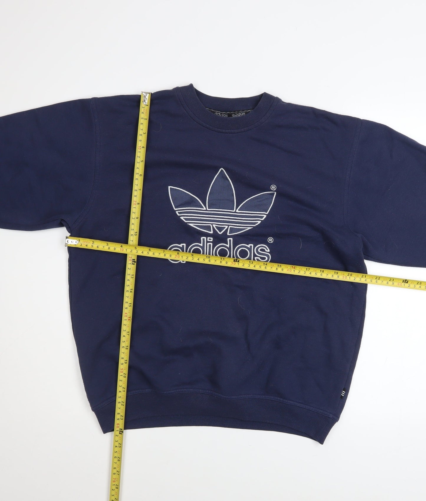 Adidas Teens Blue Crew Neck Logo Pullover Sweatshirt Size 164