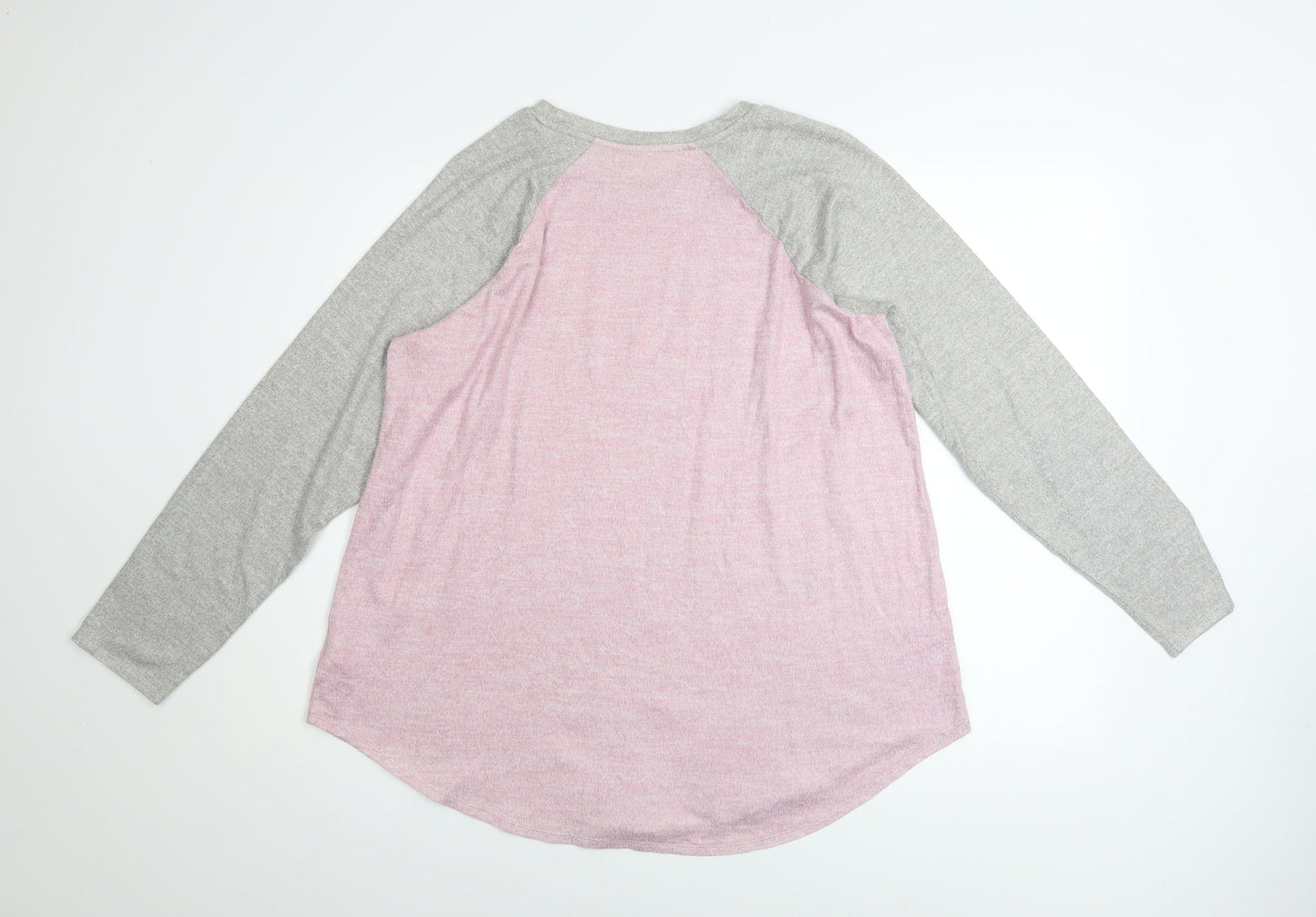 American Eagle Women's Pink & Grey Raglan Sweatshirt Size L