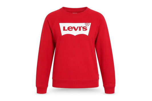 Levi's Women's Red Logo Crew Neck Long Sleeve Sweatshirt XS