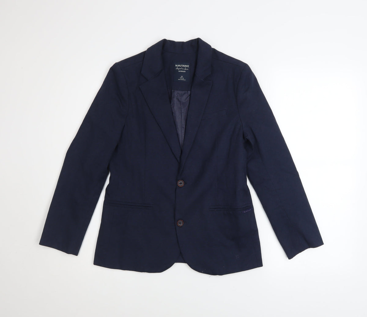 Nukutavake Teens Blue Cotton Blazer Jacket Size 12 Regular