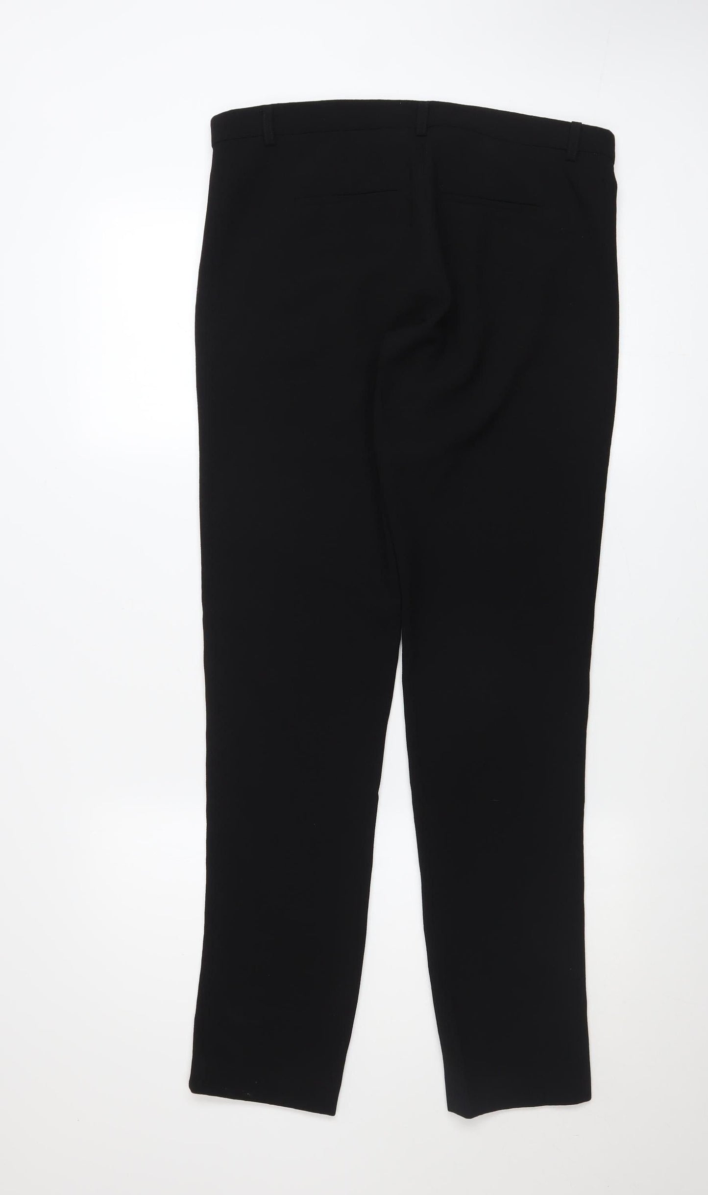 Belair Women’s Black Slim Mid Rise Trousers Size 12 Stretch Straight Leg