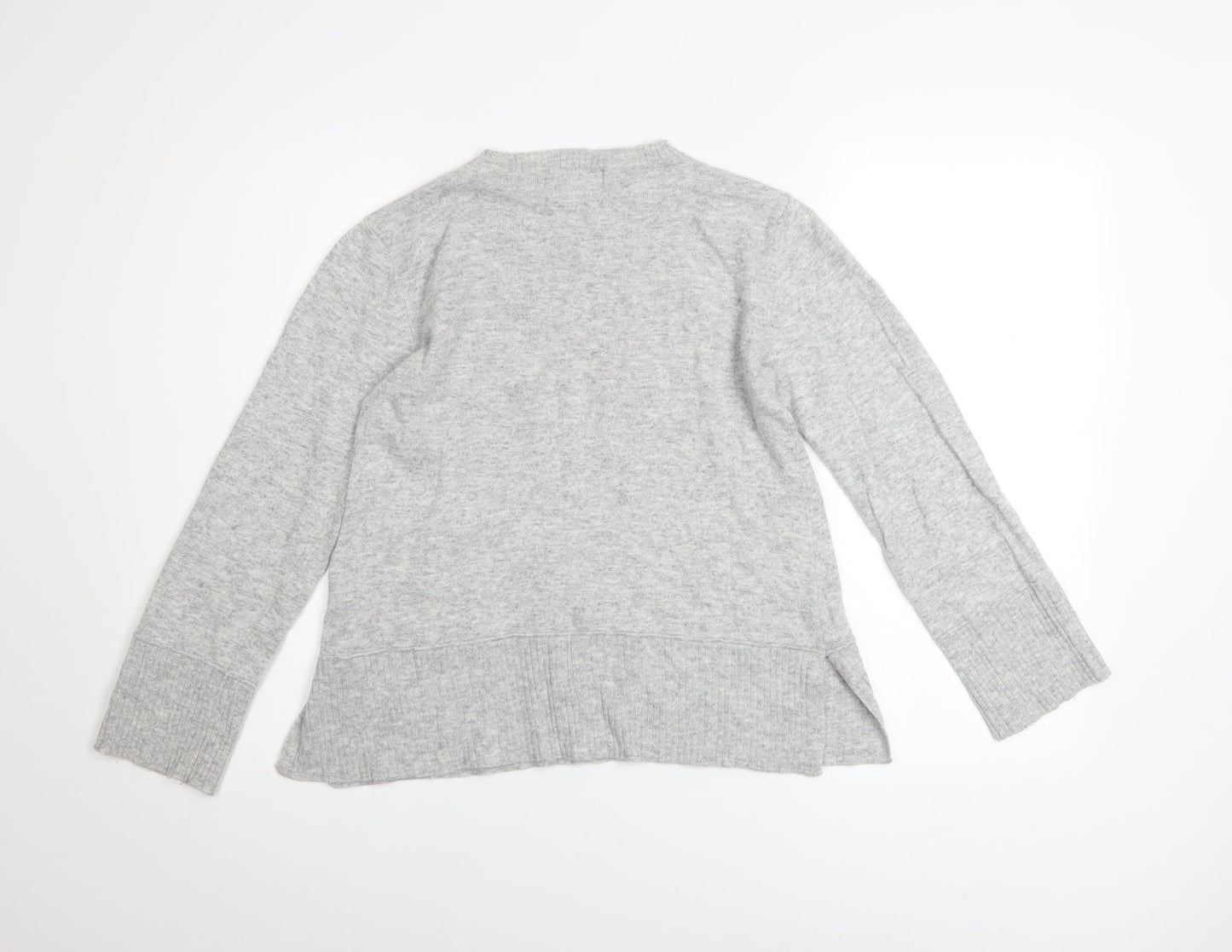 Bianco&Blu Women Grey Wool Cashmere Blend Long Sleeve Jumper S