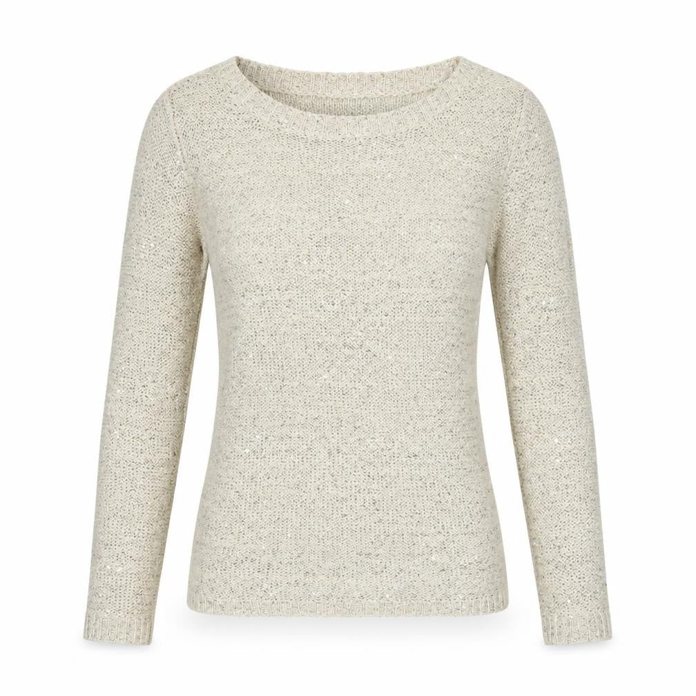 Atmosphere Women's Beige Sequin Knit Jumper Size 10