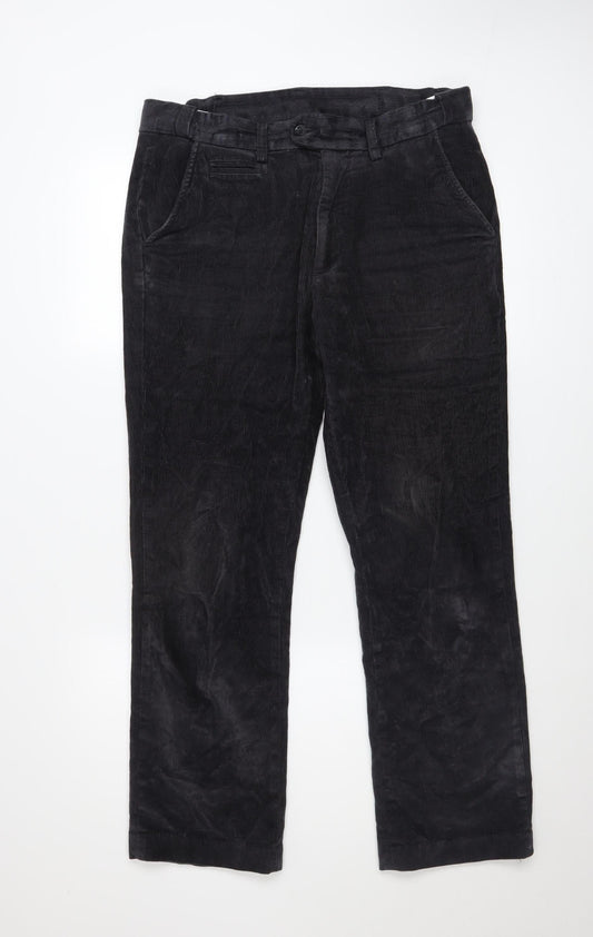 Dunnes Stores Men's Grey Corduroy Regular Fit Trousers 32W 29L