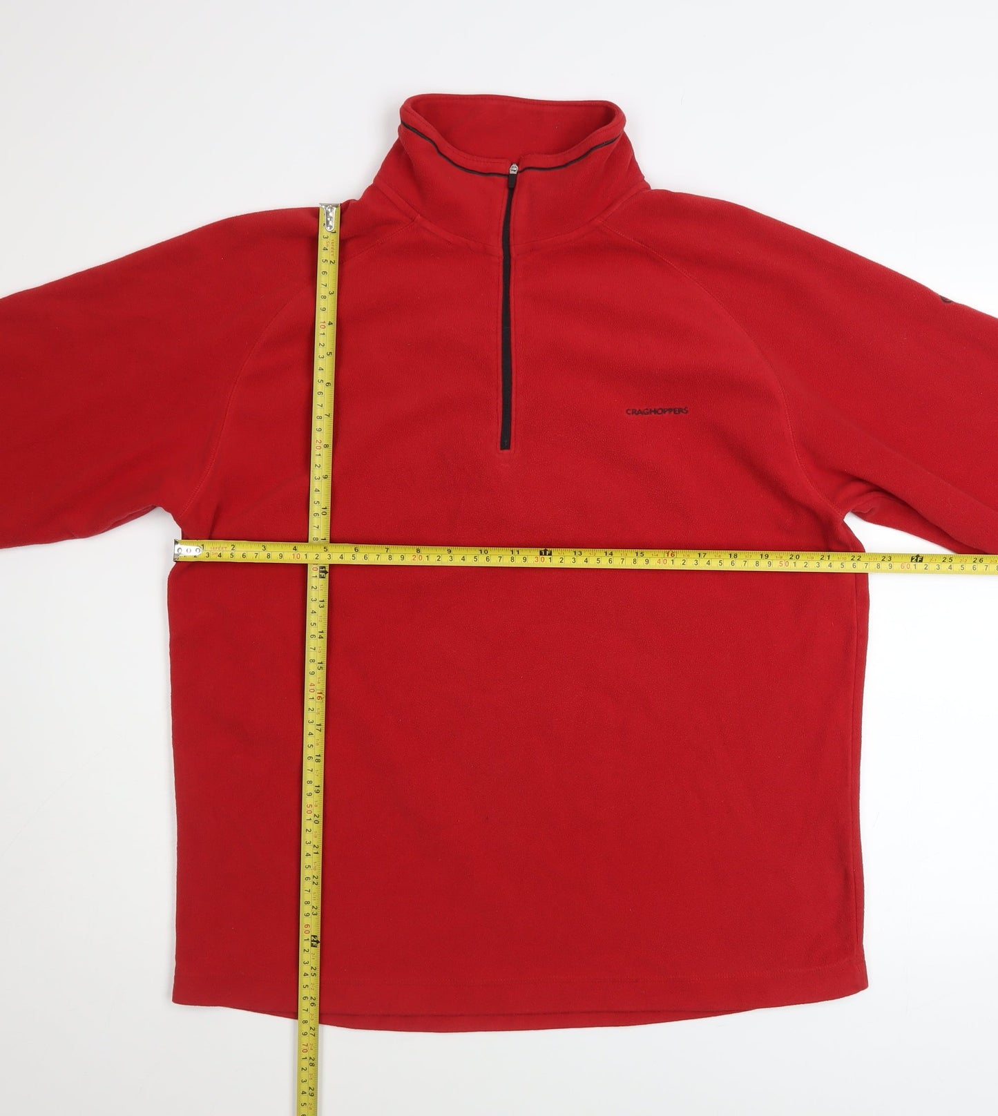 Craghoppers Men's Red Fleece 1/4 Zip Pullover Sweatshirt Size L