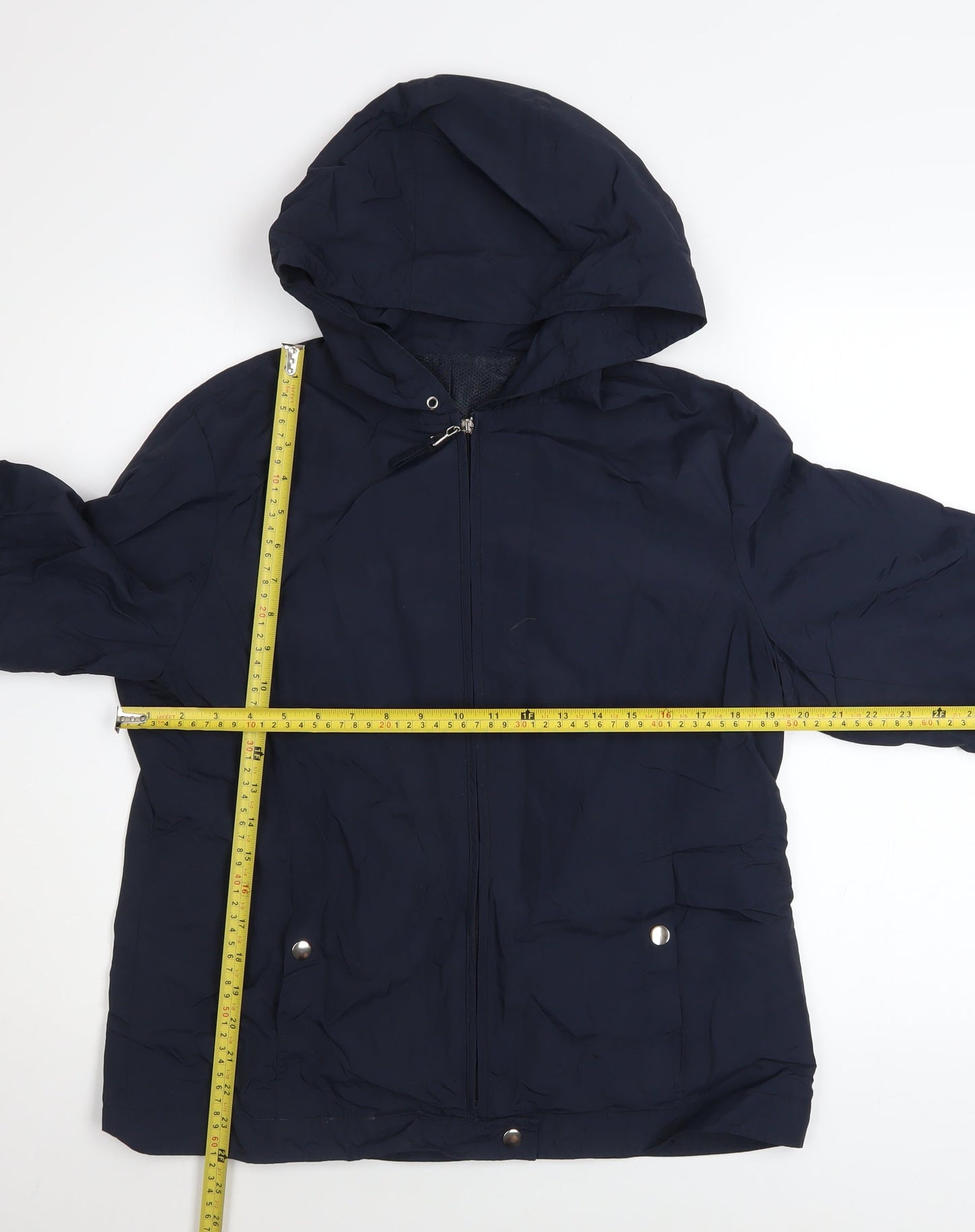 St Bernard Womens Blue Hooded Anorak Jacket Size 14 Water Resistant