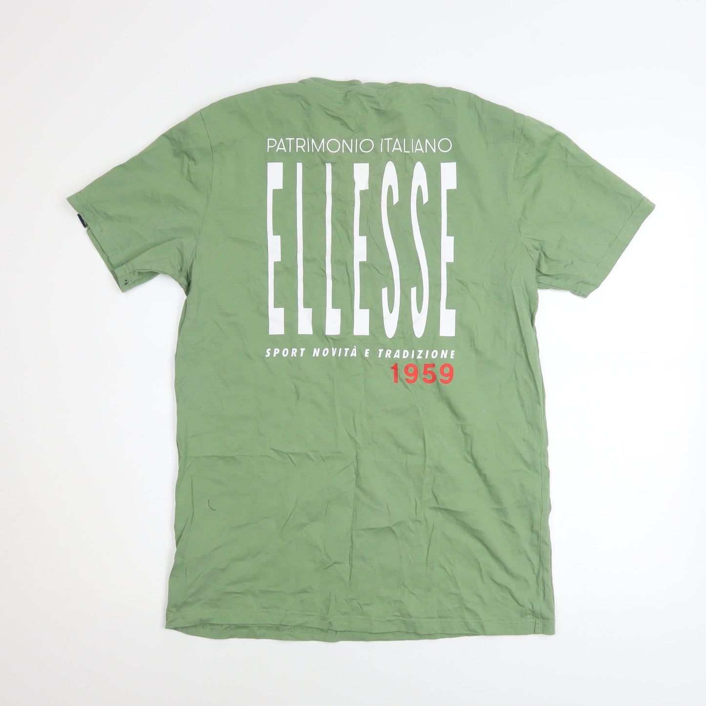 Ellesse Men's Green Short Sleeve Crew Neck Cotton Graphic T-Shirt M