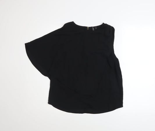 Vero Moda Women’s Black Asymmetrical Chiffon Wrap Blouse Size M