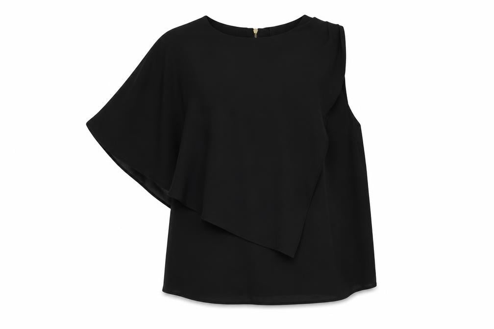 Vero Moda Women’s Black Asymmetrical Chiffon Wrap Blouse Size M