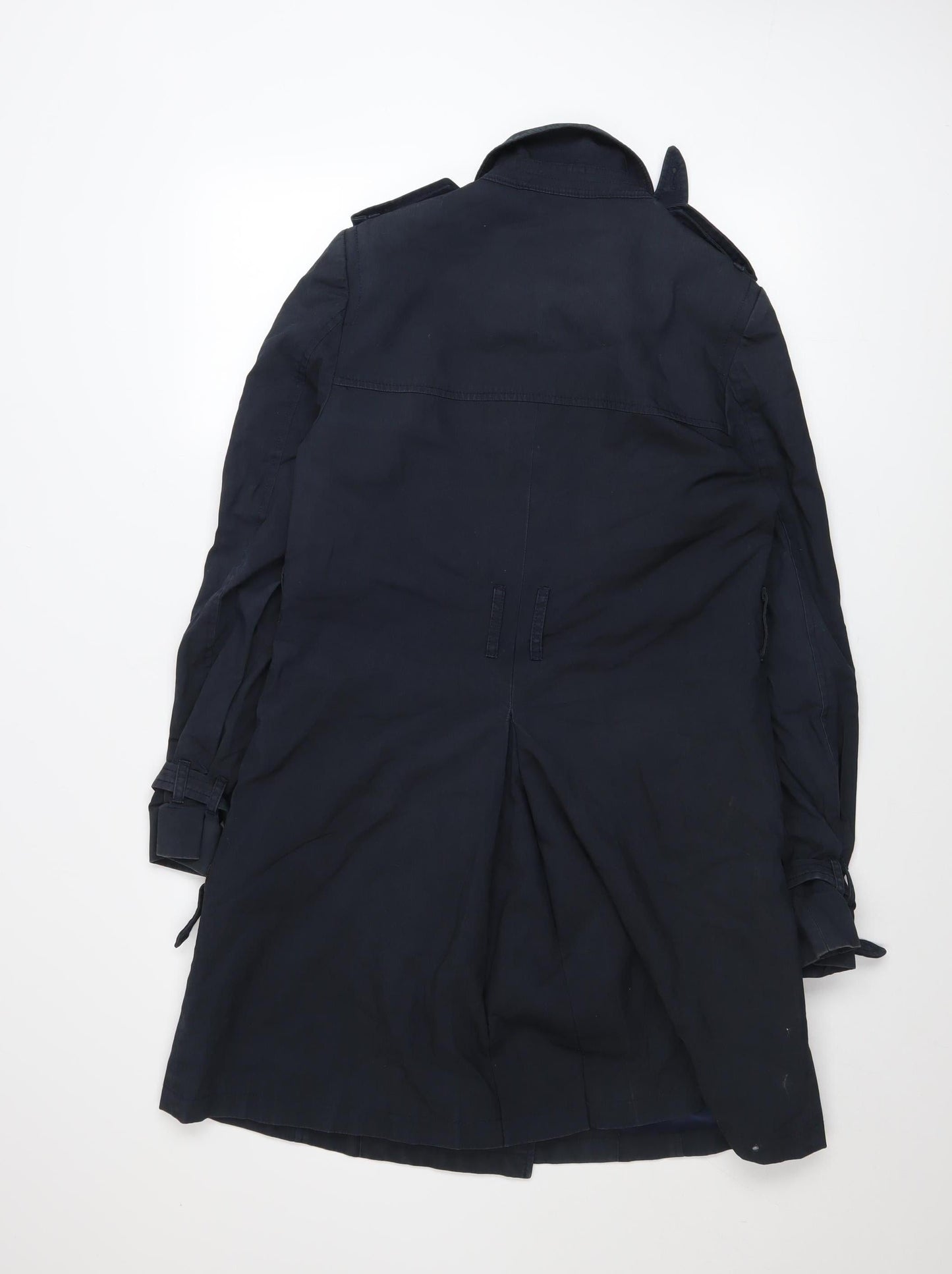 Jack Wills Women's Blue Cotton Blend Long Trench Coat Size 10