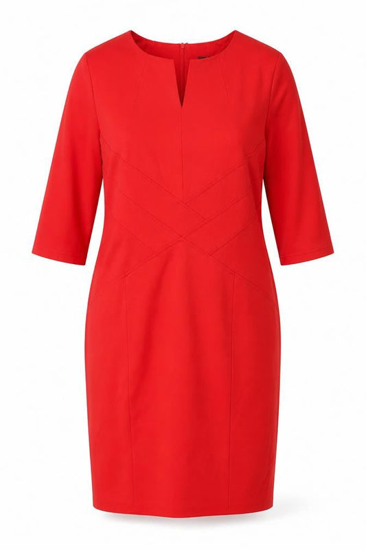 St. Bernard for Dunnes Women Red Sheath Knee Length Dress Size 16