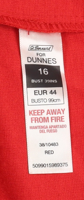 St. Bernard for Dunnes Women Red Sheath Knee Length Dress Size 16