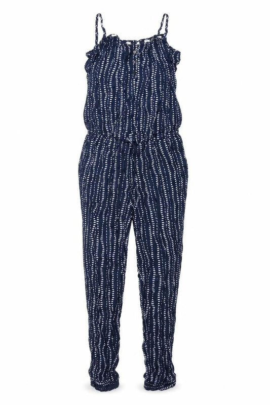 Monsoon Women’s Navy Print Jumpsuit Medium Viscose Casual Sleeveless