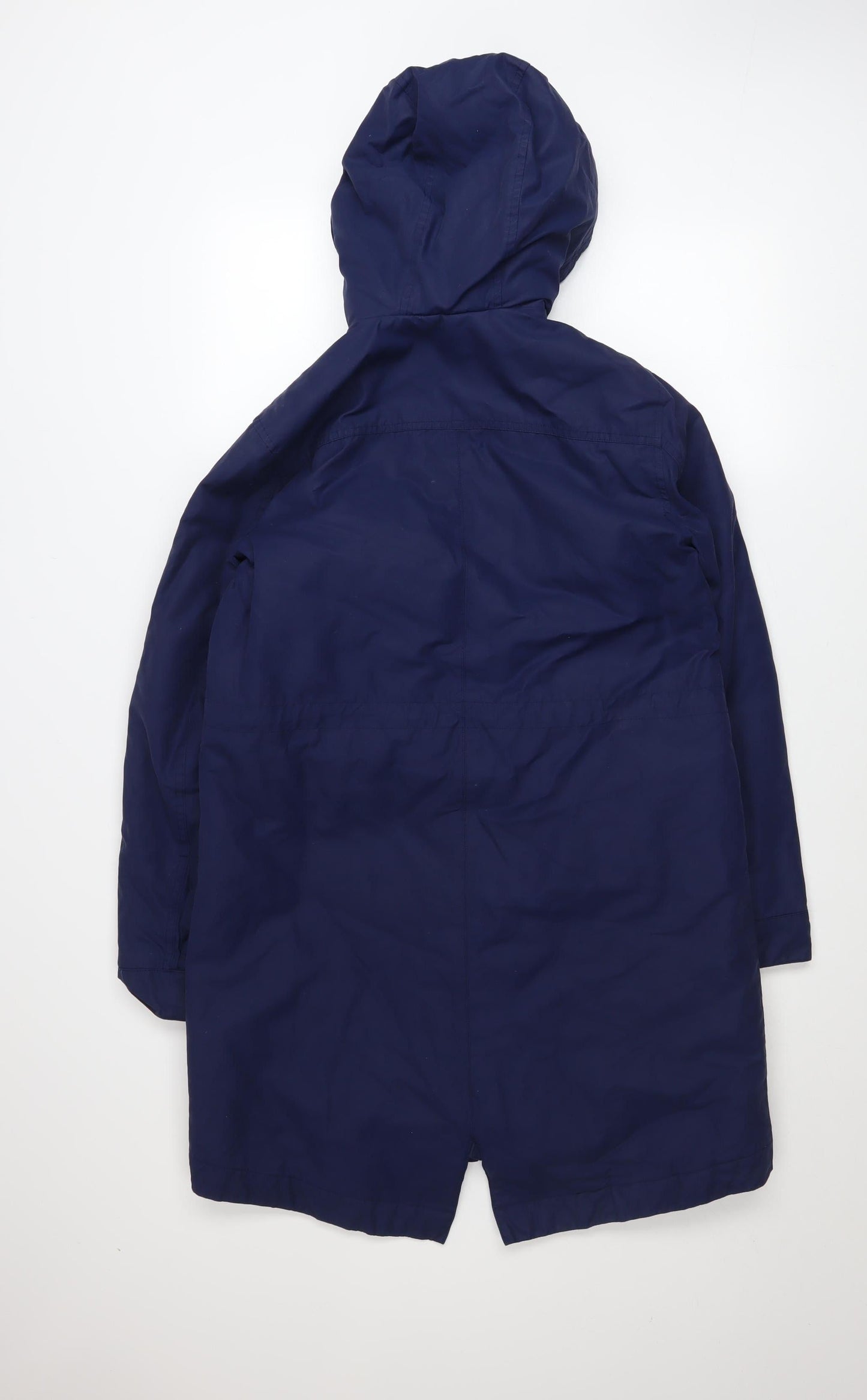 Lands' End Men's Blue Hooded Parka Coat Size S Waterproof Cotton Blend