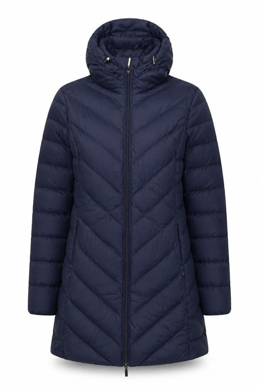 David Barry Women’s Blue Long Hooded Down Puffer Coat Size 12
