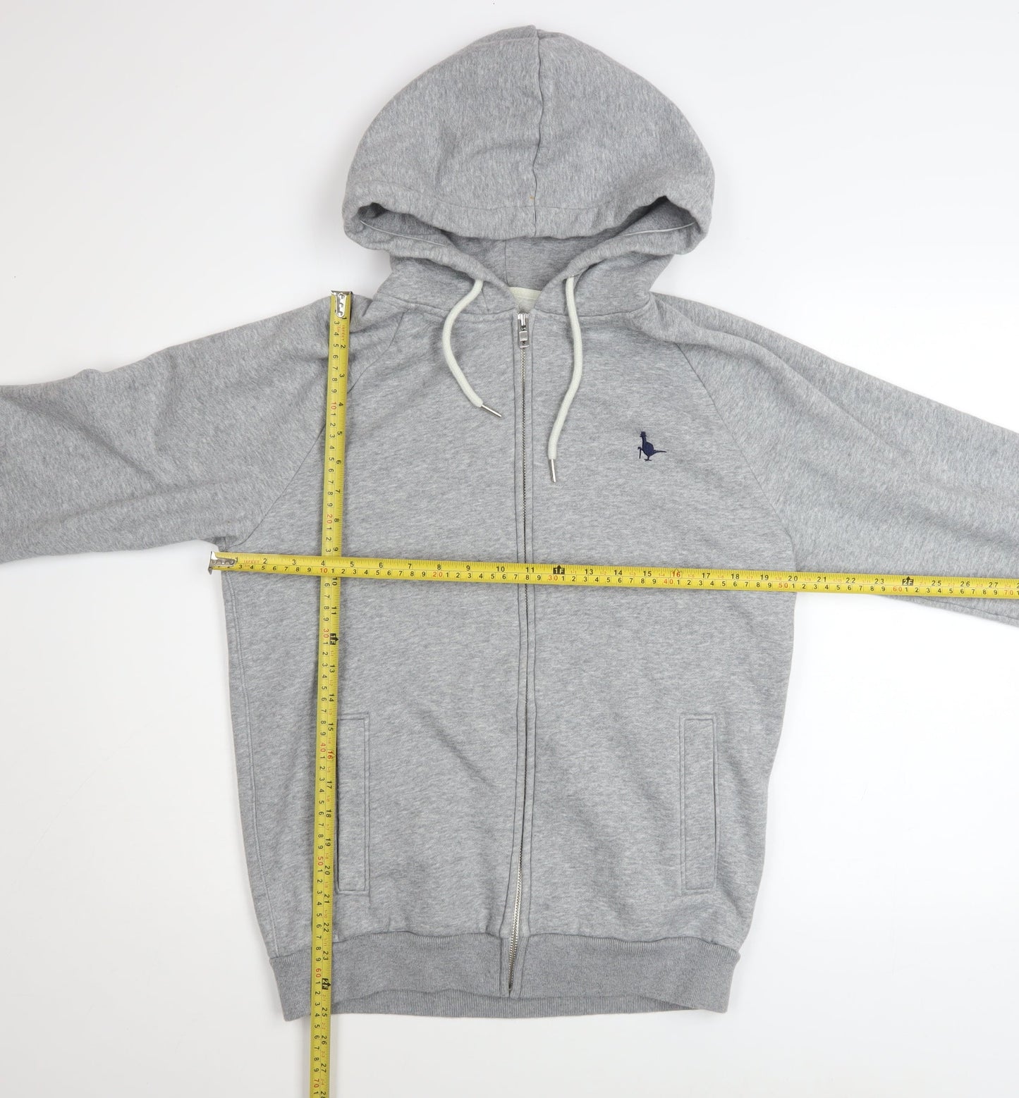 Jack Wills Men’s Grey Full Zip Hoodie M Cotton Blend
