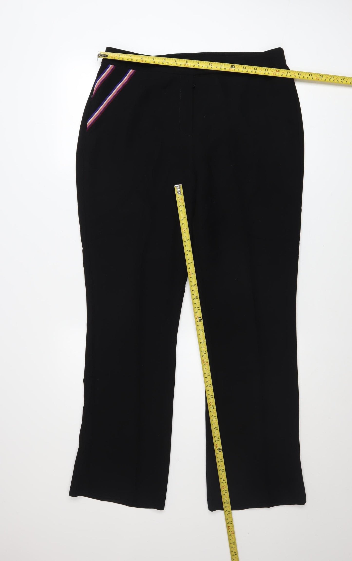 Dorothy Perkins Womens Black Straight Leg Trousers Size 14 Polyester Workwear