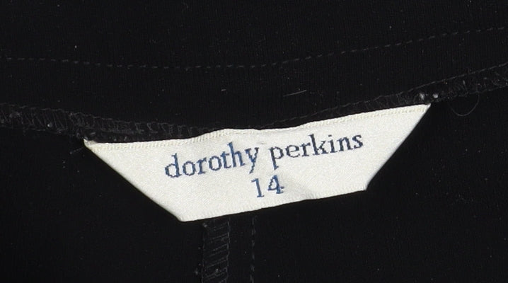 Dorothy Perkins Womens Black Straight Leg Trousers Size 14 Polyester Workwear