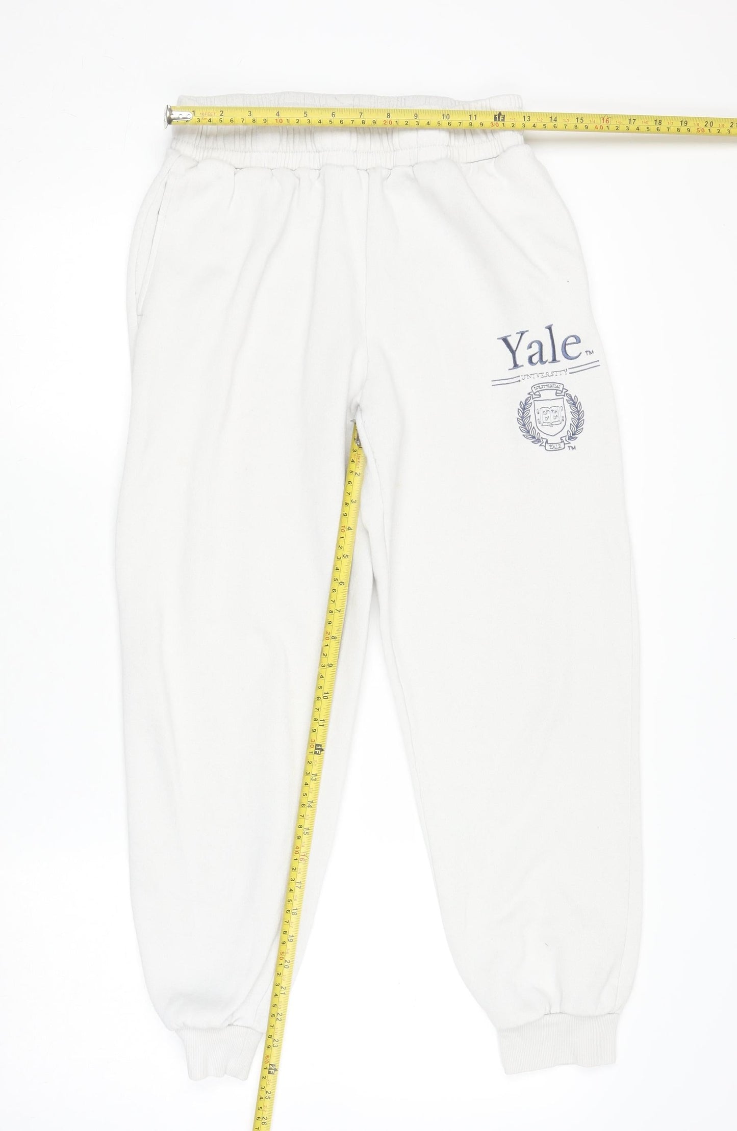 Yale University Women’s White Track Pants Small Fleece Joggers Casual