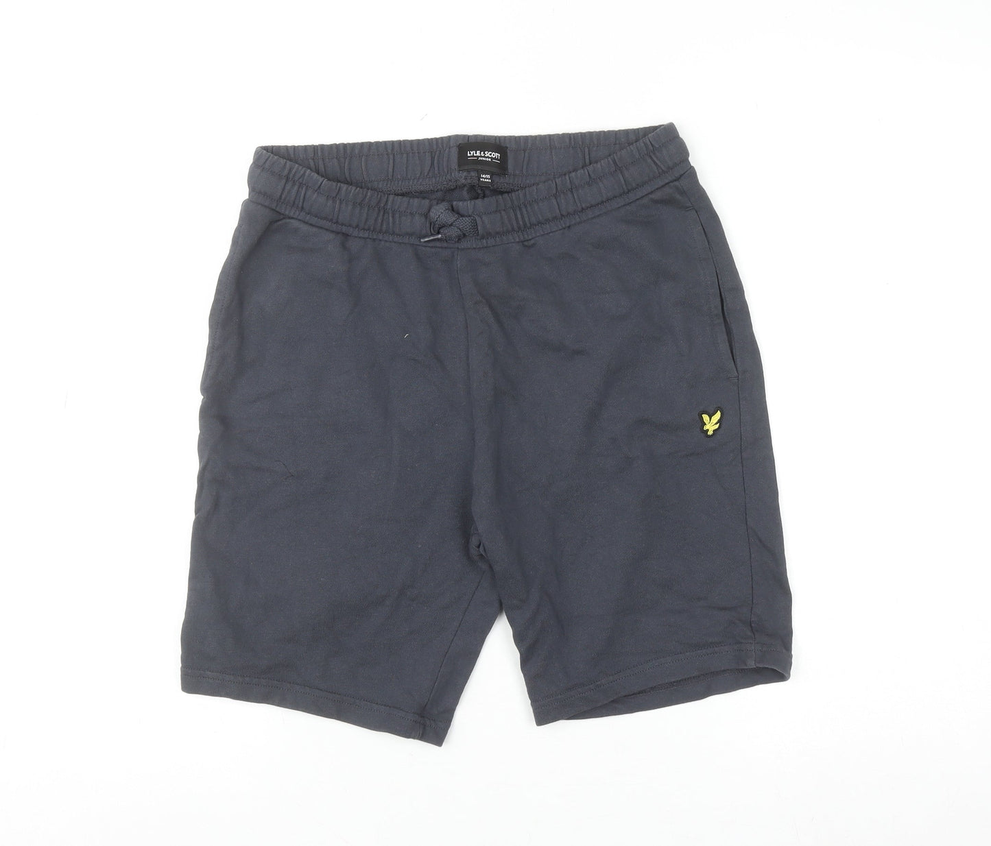 Lyle & Scott Boys Black Sweat Shorts 14-15 Years Cotton Gym Casual