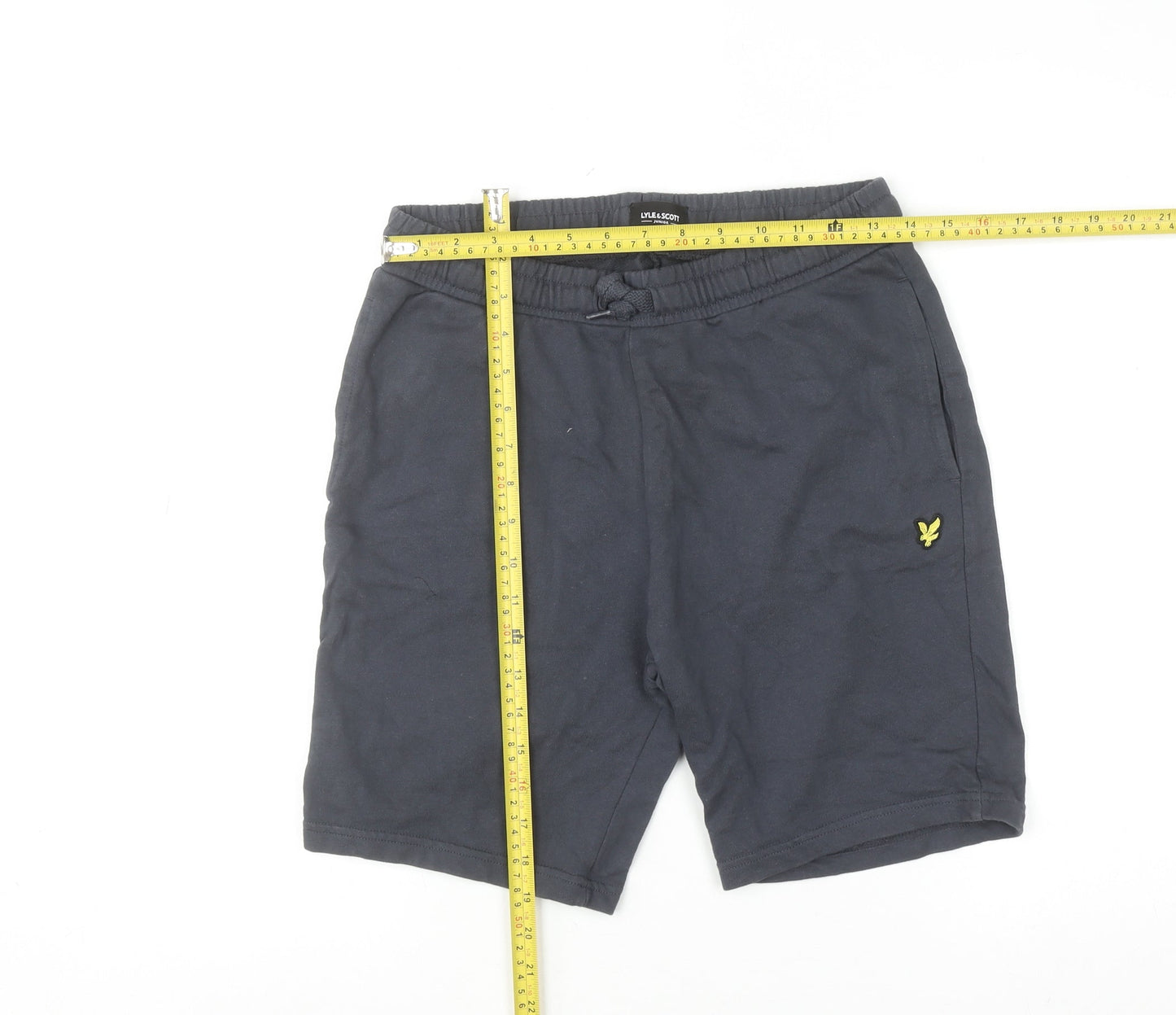 Lyle & Scott Boys Black Sweat Shorts 14-15 Years Cotton Gym Casual