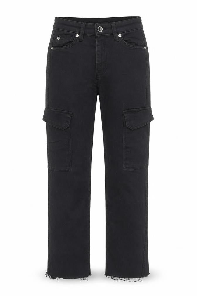 Bershka Womens Black Slim Cargo Jeans Size 4