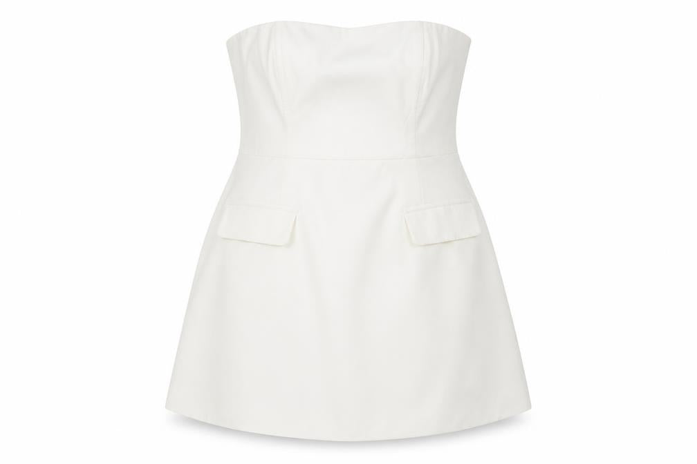 Boohoo Women White Size 18 Strapless Bodycon Mini Dress