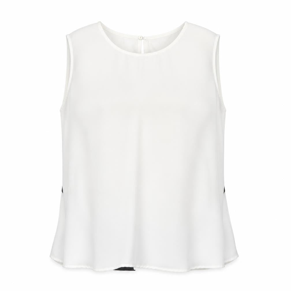 Zara Basic Women's White Sleeveless Bow Tie Blouse UK 12
