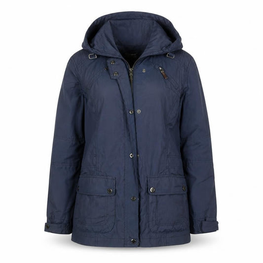 Valino Women's Blue Hooded Parka Jacket Size 12 Regular Fit