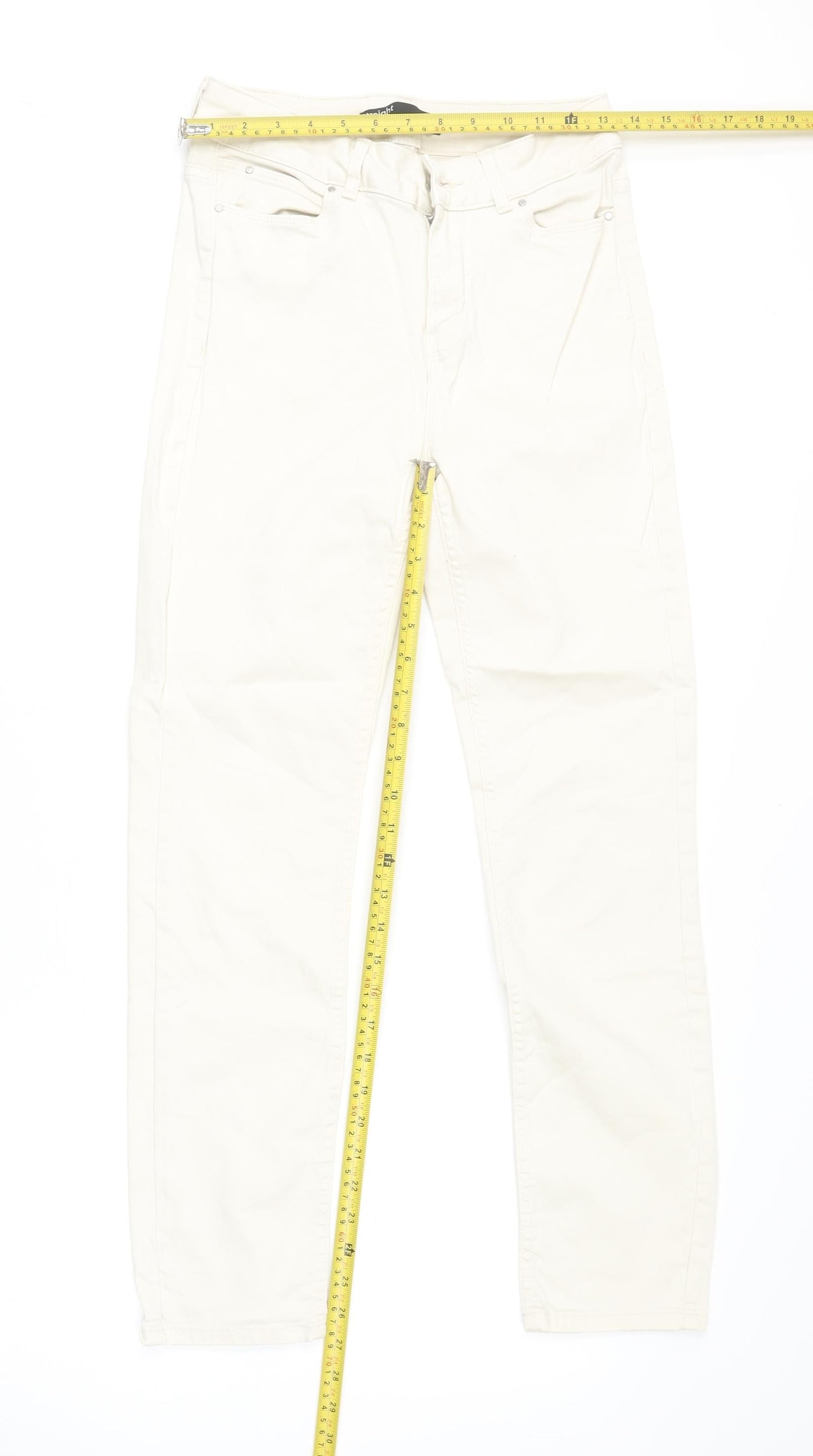 Dunnes Stores Women Beige Straight Leg Stretch Jeans Size 8