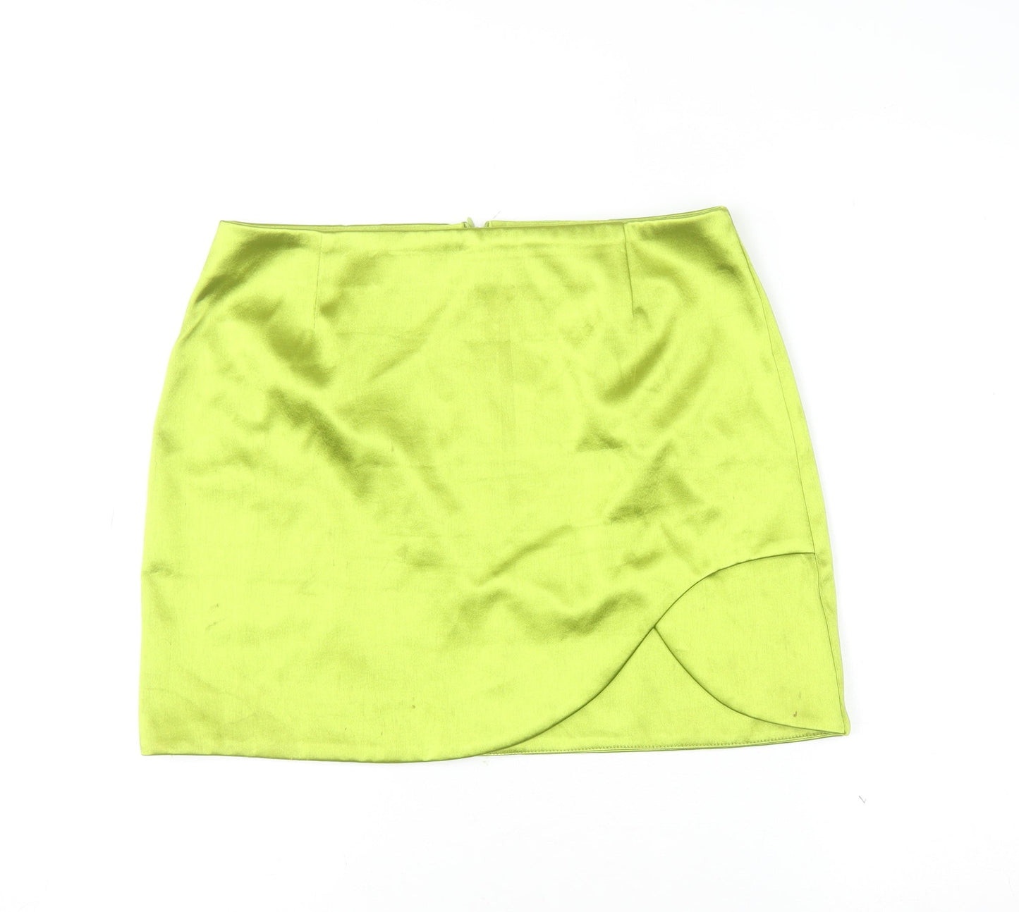 River Island Womens Green Short Wrap Satin Skirt Size 12