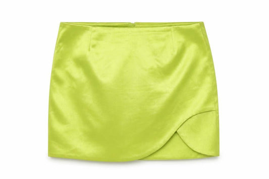 River Island Womens Green Short Wrap Satin Skirt Size 12