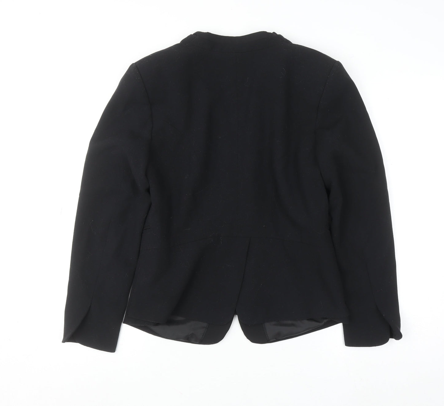 H&M Women Black Size 14 Slim Fit Single-Breasted Blazer