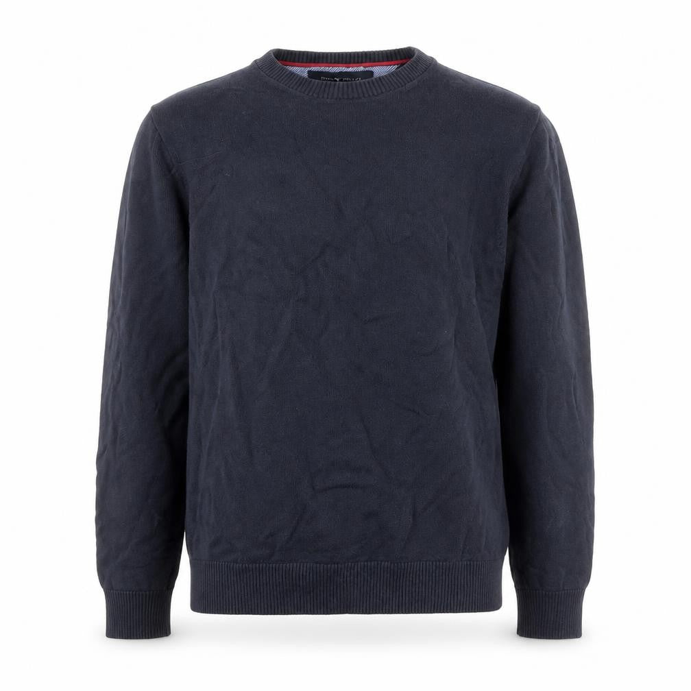Tommy Hilfiger Men's Blue Cotton Crew Neck Jumper Size S