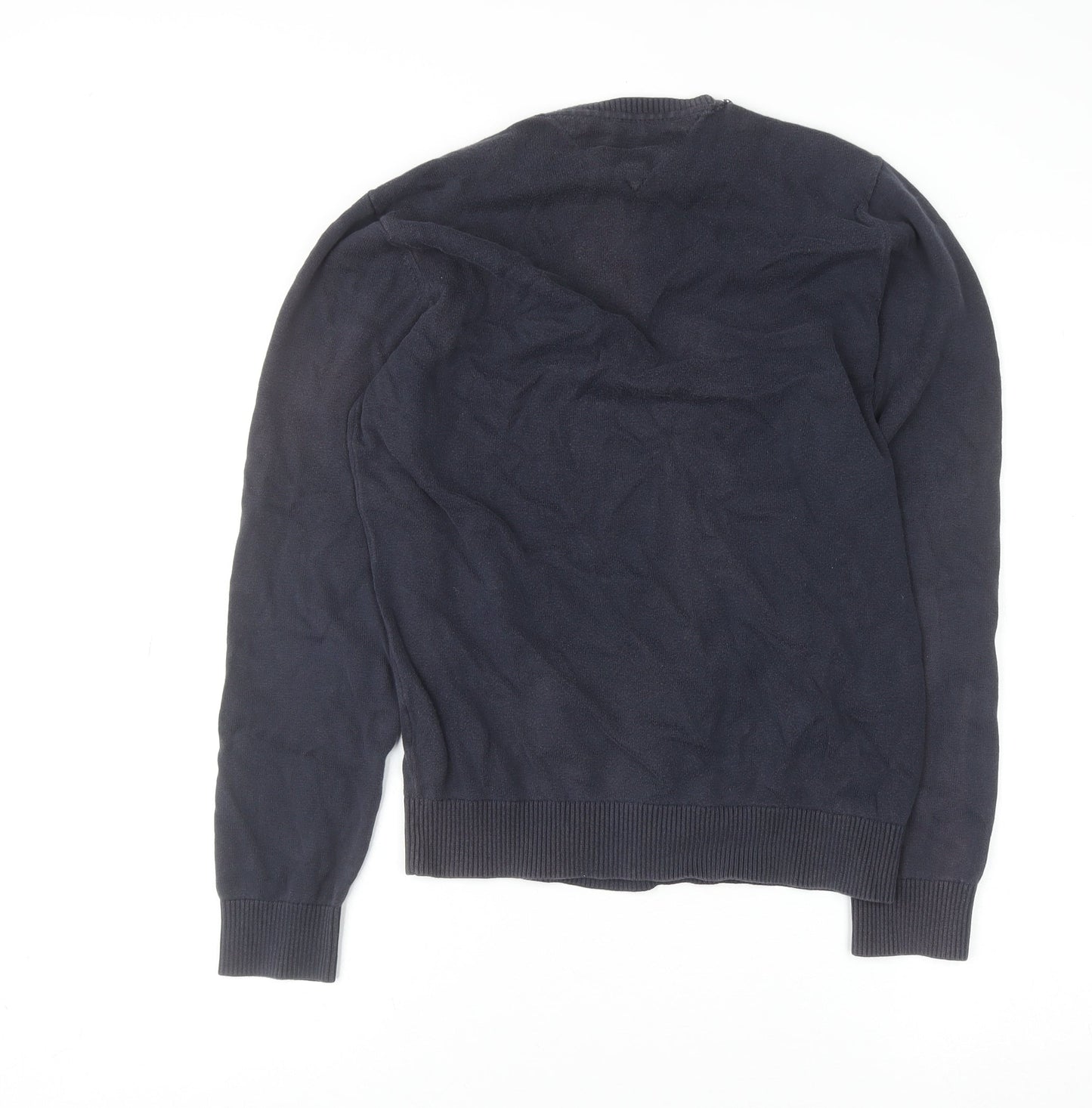 Tommy Hilfiger Men's Blue Cotton Crew Neck Jumper Size S