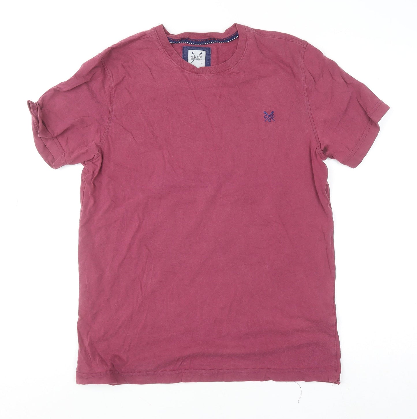 Crew Clothing Co. Men's Red Crew Neck Short Sleeve Cotton T-Shirt Size M