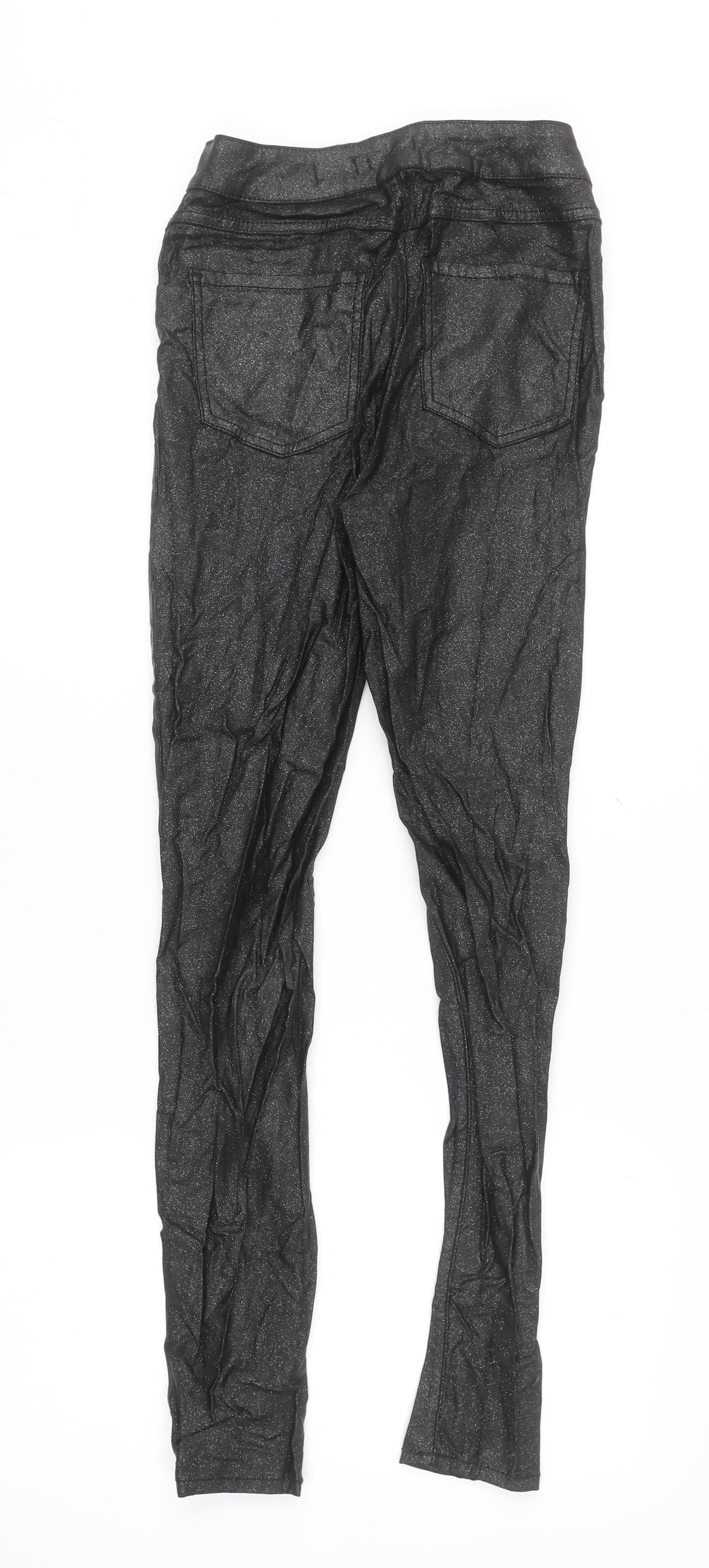 Tu Women’s Black Glitter High Waist Skinny Jeggings Size 8