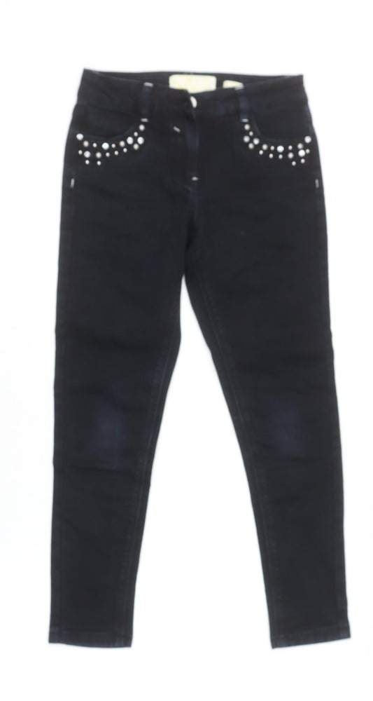 St. Bernard for Dunnes Girls Black Studded Skinny Stretch Jeans 10-11 Years