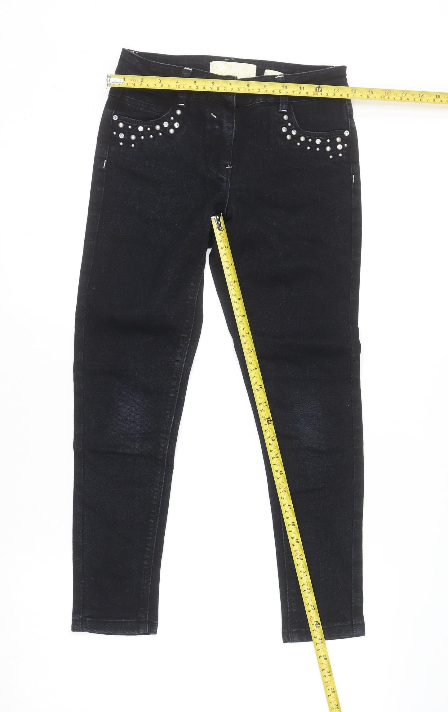 St. Bernard for Dunnes Girls Black Studded Skinny Stretch Jeans 10-11 Years