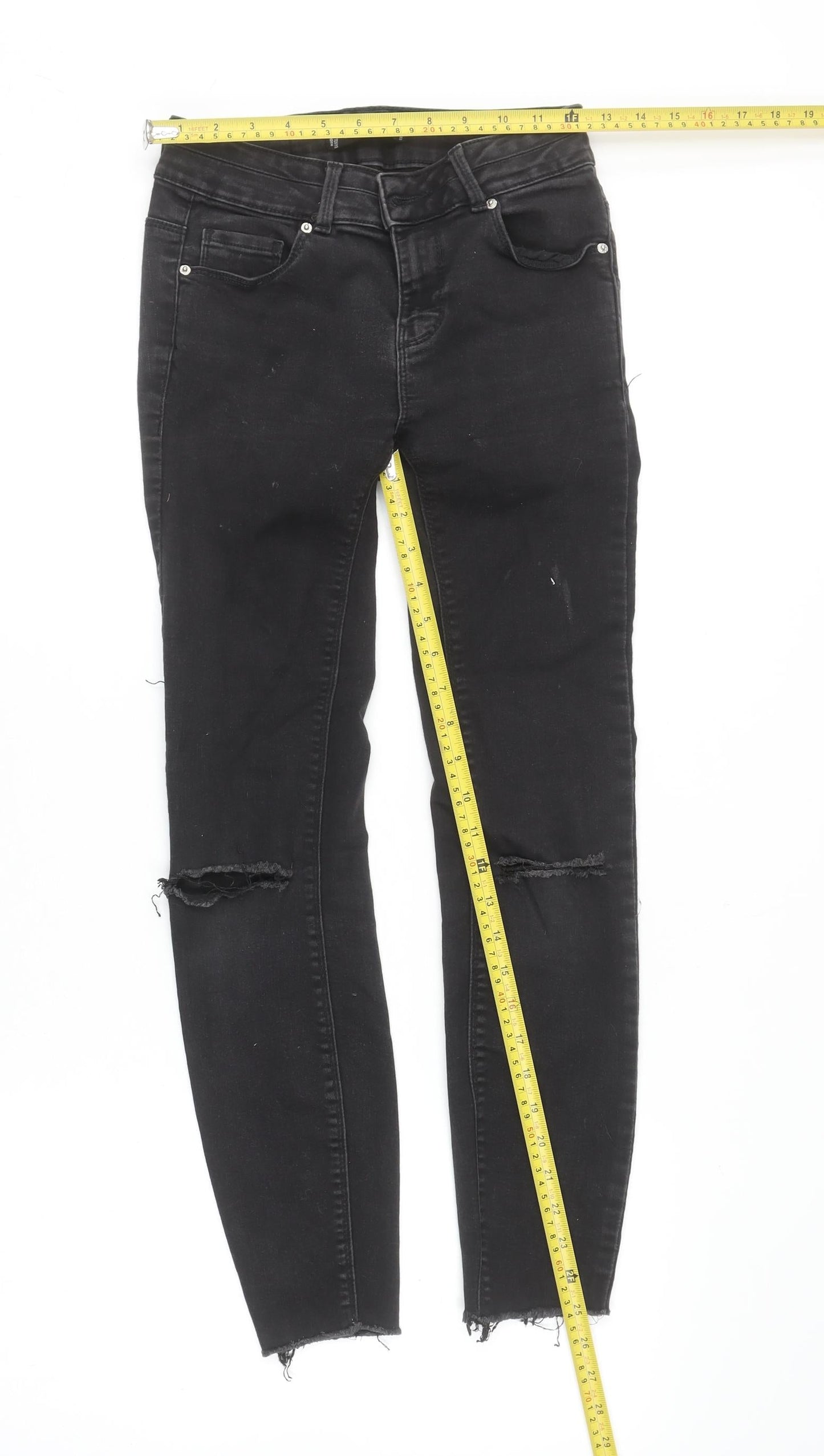 FB Sister Women's Black Skinny Distressed Stretch Jeans Size S