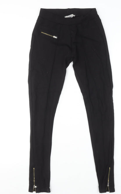 Pull&Bear Women's Black Stretch Zip Jeggings Size S