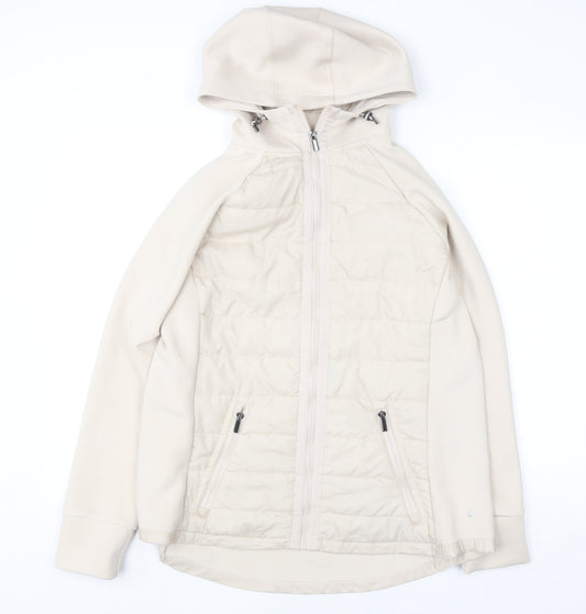 Dunnes Stores Women Ivory Hooded Mid-Length Softshell Jacket L