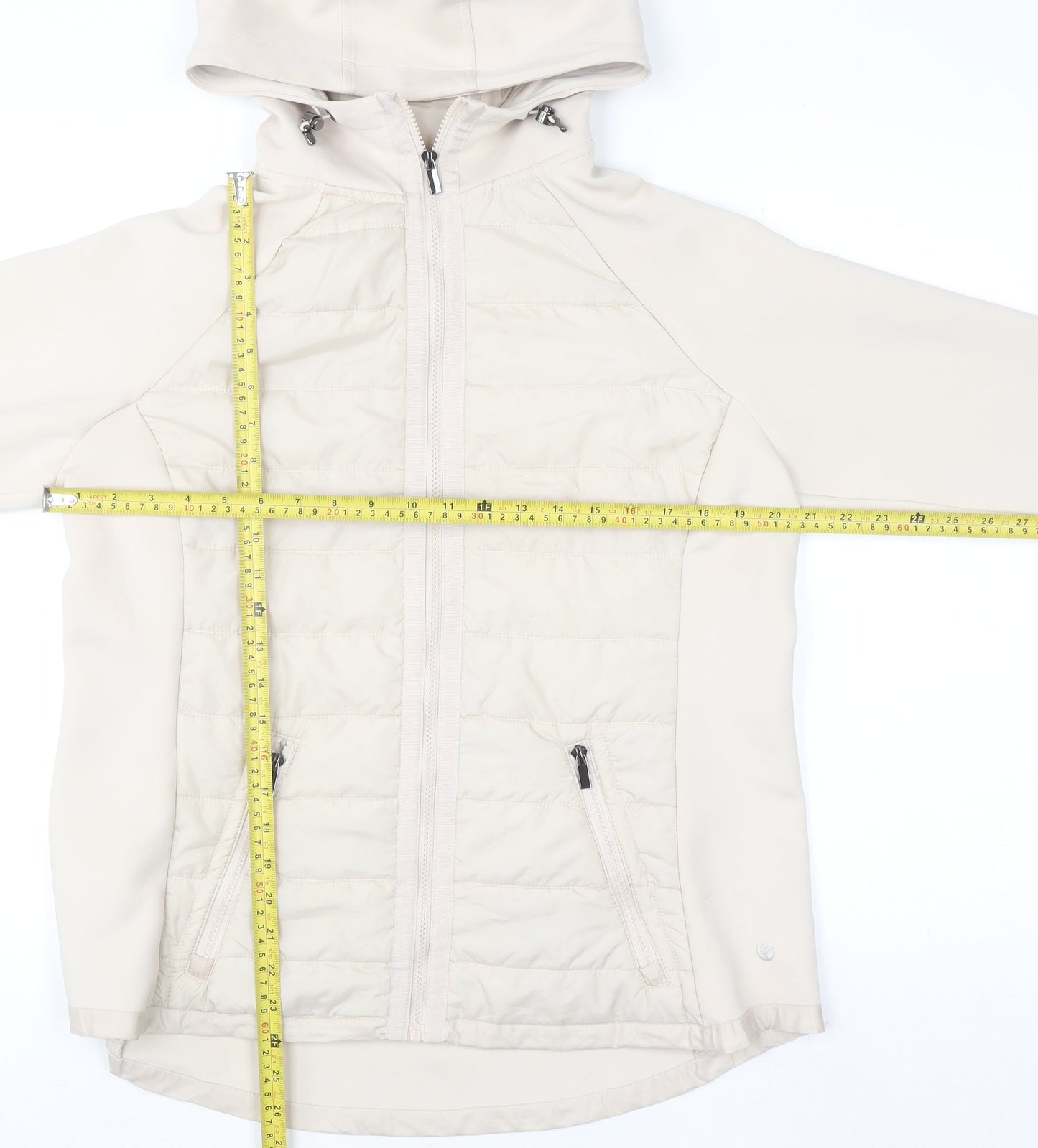 Dunnes Stores Women Ivory Hooded Mid-Length Softshell Jacket L