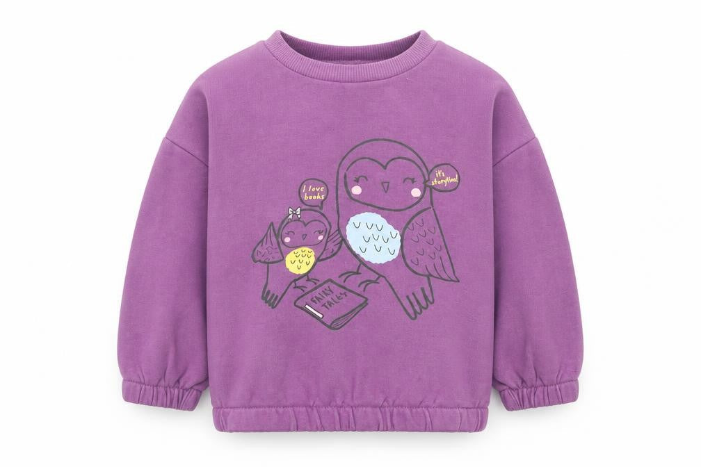 Dunnes Purple Owl Print Baby Jumper 12-18 Months Unisex Pullover