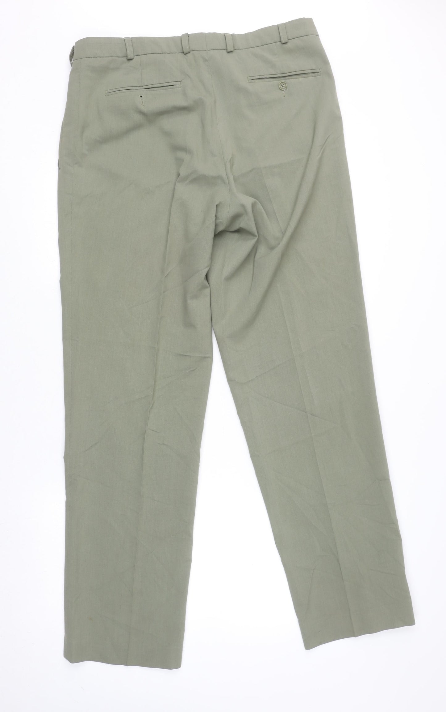 Robbie Men's Green Regular Fit Dress Pants Trousers 36L