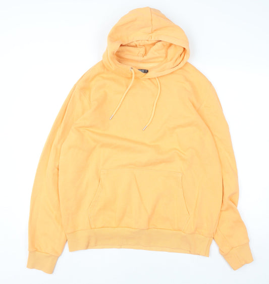 Dunnes Men’s Orange Pullover Hoodie Size L Cotton Blend