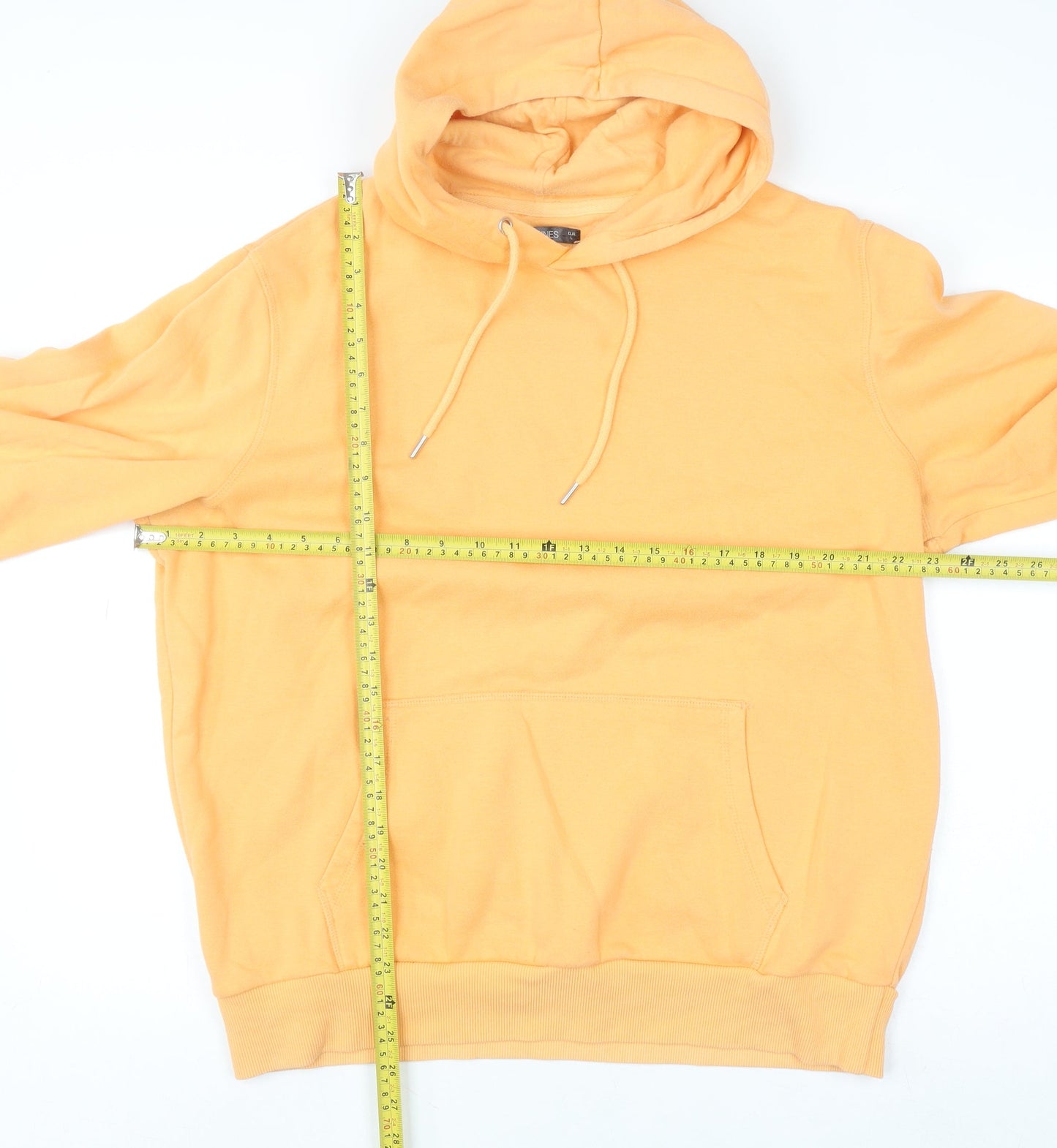 Dunnes Men’s Orange Pullover Hoodie Size L Cotton Blend