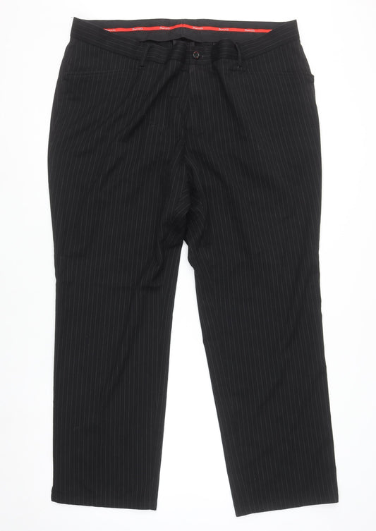 Dwyers & Co Men's Black Pinstripe Dress Pants UK 42 Regular Fit