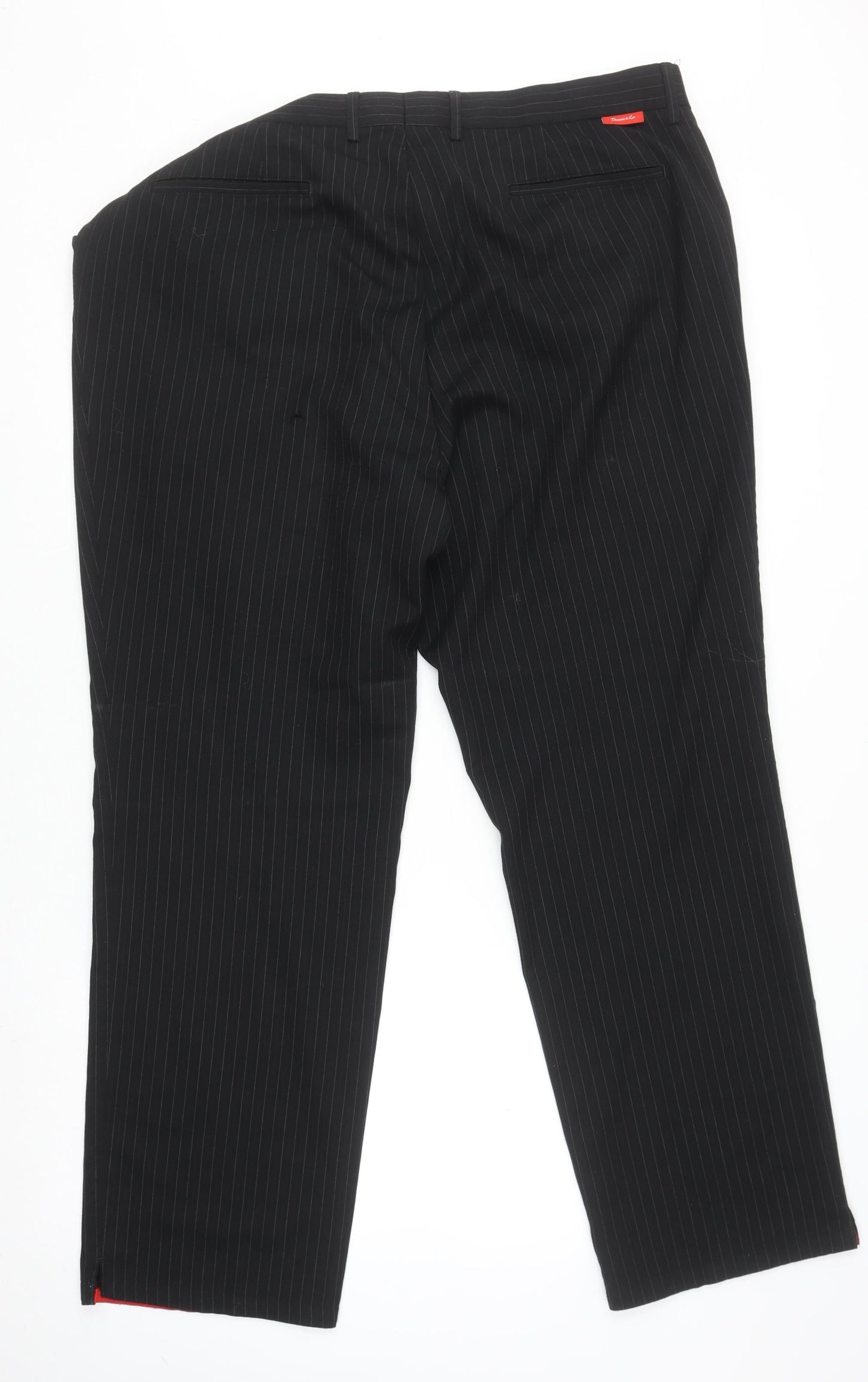 Dwyers & Co Men's Black Pinstripe Dress Pants UK 42 Regular Fit